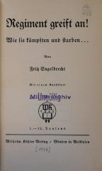 12/452 : Regiment greift an! Wie sie kämpften und starben…  (1938)