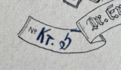 - (Blau, Ernst), Von Hand: Signatur; 'No. Kr. 5'. 