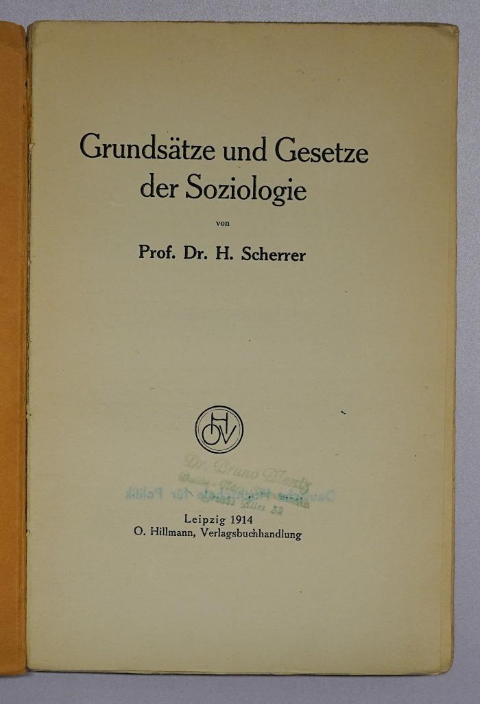 Bb 495 : Grundsätze und Gesetze der Soziologie (1914)