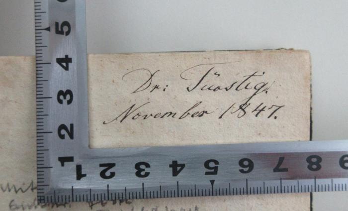 - (Dr. Türstig), Von Hand: Autogramm, Datum; 'Dr. Türstig
November 1847.'. 