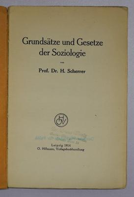 Bb 495 : Grundsätze und Gesetze der Soziologie (1914)