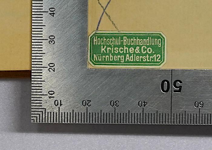 Bb 602 : Die moderne Industriearbeiterschaft (1926);- (Hochschul-Buchhandlung Krische & Co.), Etikett: Buchhändler, Name, Ortsangabe; 'Hochschul-Buchhandlung Krische & Co. Nürnberg Adlerstr. 12'. 