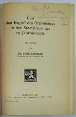 Bb 529 : Über den Begriff des Organismus in der Staatslehre des 19. Jahrhunderts (1908)