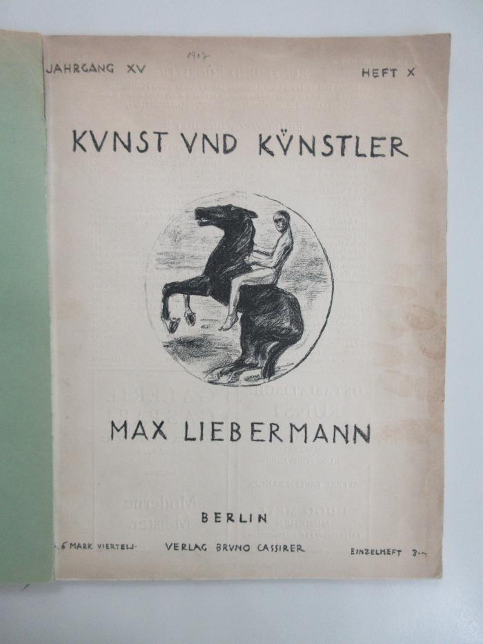 X-Lie-144e-517 : Max Liebermann im Urteil seiner Zeitgenossen : Zum siebzigsten Geburtstag des Künstlers (Juli 1917)