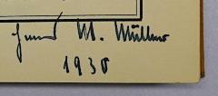 - (Müller, Hans Michael), Von Hand: Autogramm, Name, Datum; 'Hans M. Müller 1930'. 