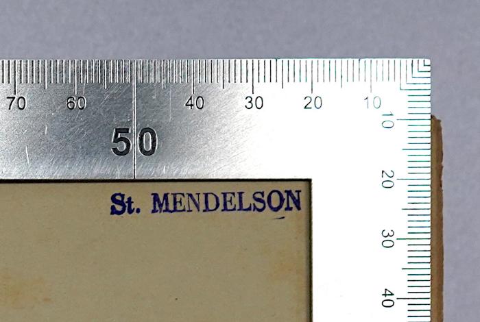 - (Mendelson, St.;Mendelson, Stanislaw), Stempel: Name; 'St. MENDELSON'.  (Prototyp);Bb 568-1 : Briefe und Socialpolitische Aufsätze von Dr. Rodbertus-Jagetzow, 1 (1880)