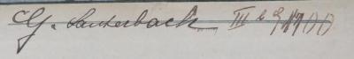 - (Lauterbach, Gustav), Von Hand: Autogramm; 'G. Lauterbach III. e[?] g [...] 00[?]'. 