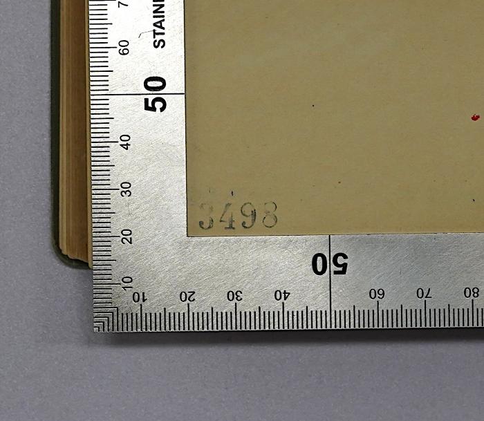 Bb 595-1 bis -3 : Socialpolitische Schriften von Thomas Carlyle. 1. bis 3. Band (1895, 1896, 1899);-, Stempel: Nummer; '3498'