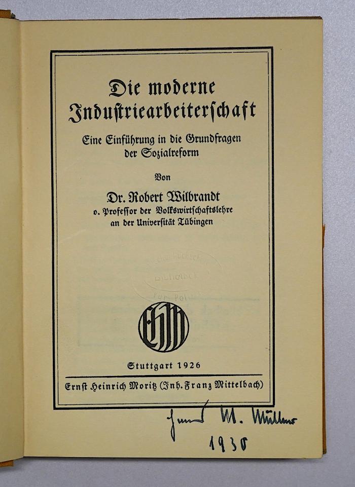 Bb 602 : Die moderne Industriearbeiterschaft (1926)