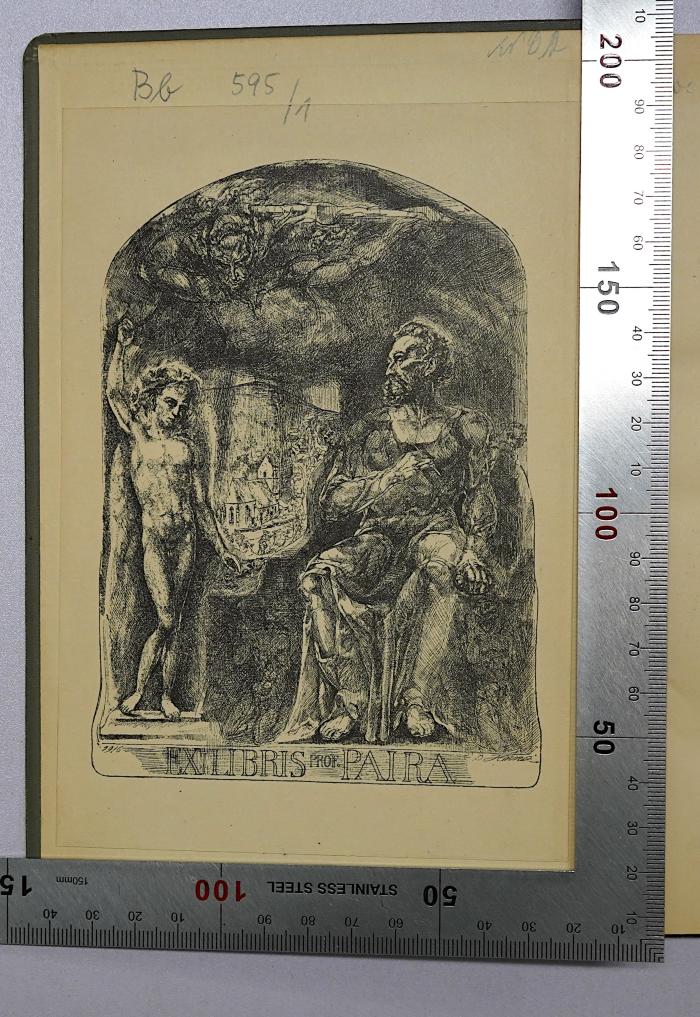 Bb 595-1 bis -3 : Socialpolitische Schriften von Thomas Carlyle. 1. bis 3. Band (1895, 1896, 1899);-, Etikett: Exlibris; 'Ex Libris Prof. Paira'