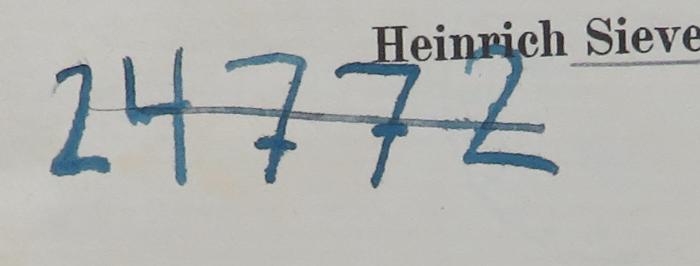 - (NSDAP-Gauarchiv Südhannover-Braunschweig), Von Hand: Signatur; '24772'. 