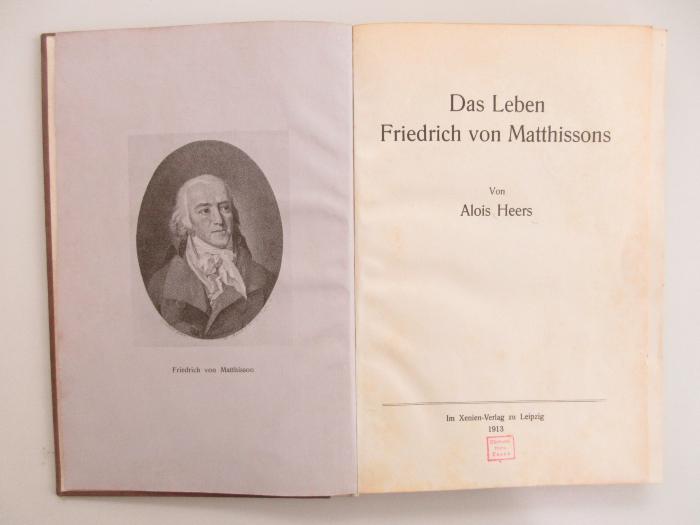 15 L 136 : Das Leben Friedrich von Matthissons (1913)