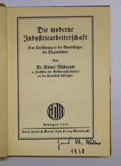 Bb 602 : Die moderne Industriearbeiterschaft (1926)