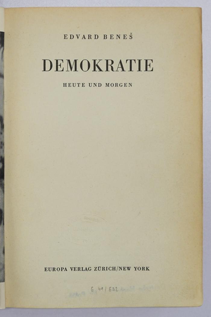 Bb 517 : Demokratie heute und morgen
 (1944)