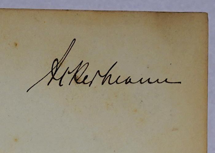 Bb 714-1 und 2 : Das heutige englische Verfassungs- und Verwaltungsrecht. Band 1 und 2. (1857);-, Von Hand: Autogramm, Name; 'Ackermann'