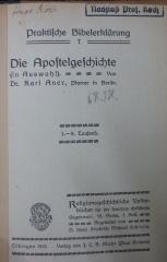 XVI 2251 7 2.Ex.: Die Apostelgeschichte (in Auswahl) (1915)