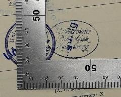 - (Universitätsbibliothek Heidelberg), Stempel: Berufsangabe/Titel/Branche, Name, Ortsangabe; 'Universitäts-Bibliothek Heidelberg'. 