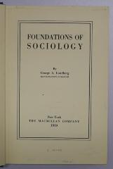 Bb 619 : Foundations of Sociology (1939)