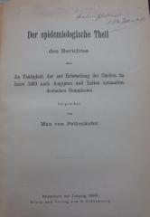 Kk 1039: Der epidemiologische Theil des Berichtes über die Thätigkeit der zur Erforschung der Cholera im jahre 1883 nach Aegypten und Indien entsandten deutschen Commission (1888)