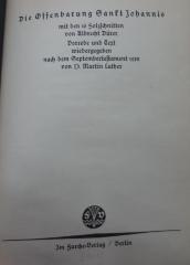 Db 845 x: Die Offenbarung Sankt Johannis (1919)