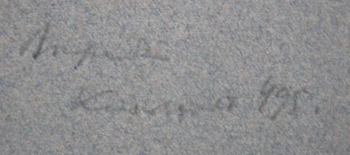 Hk 450 1: De Platone prae-Socraticorum philosophorum existimatore et iudice : disputatio litteratia (1904);- (unbekannt), Von Hand: Nummer; '[...] K[...] 495.'. 