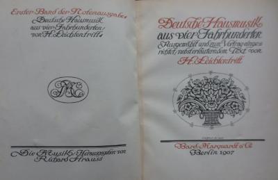 Vy 21: Deutsche Hausmusik aus vier Jahrhunderten (1907)