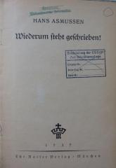 Uf 470: Wiederum steht geschrieben! (1939)