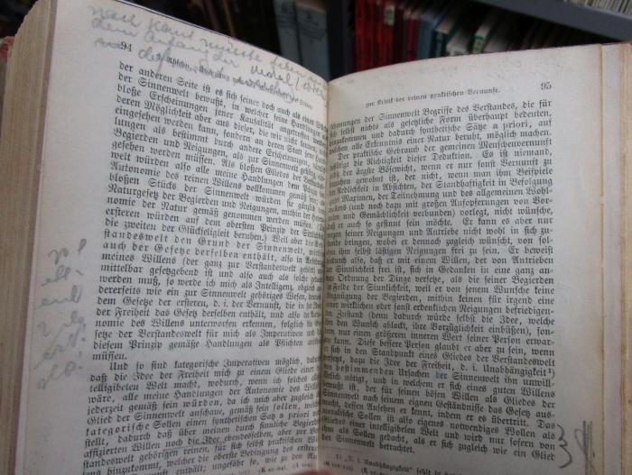Hl 159 2.Ex.: Prolegomena zu einer jeden künftigen Metaphysik, die als Wissenschaft wird auftreten können (o.J.);- (unbekannt), Von Hand: Annotation. 