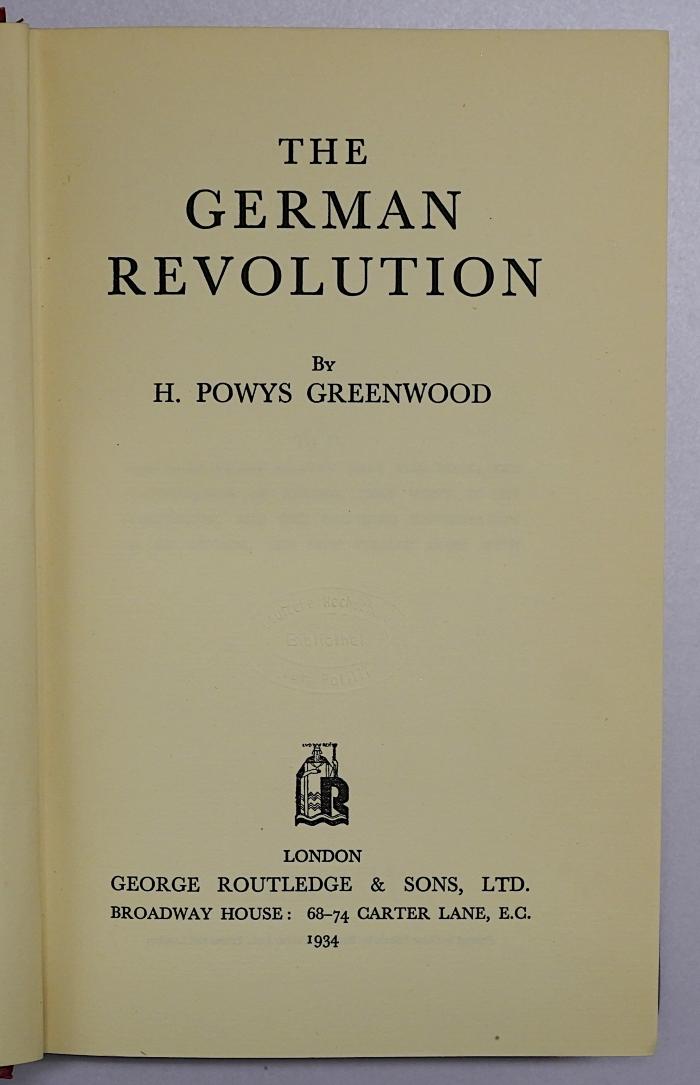 Bb 818 : The German Revolution (1934)