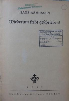 Uf 470: Wiederum steht geschrieben! (1939)