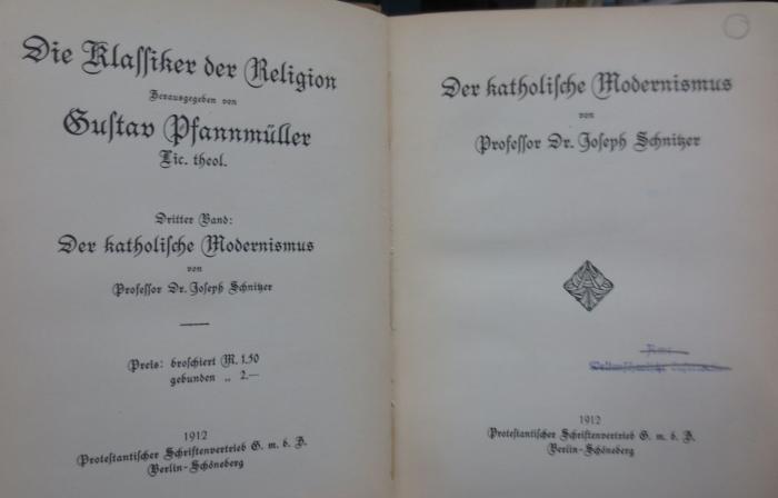 Ul 397: Der katholische Modernismus (1912)