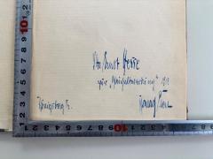 - (Hesse, Otto Ernst Dr.), Von Hand: Widmung; 'Otto Ernst Hesse zur "Gleichaltwerdung" 1918 
Konrad Rierl
Königsberg Tr.'. 