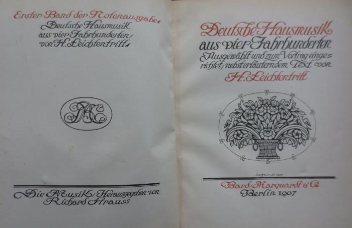 Vy 21: Deutsche Hausmusik aus vier Jahrhunderten (1907)