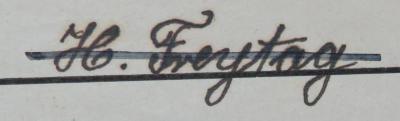 - (Freytag, H.), Von Hand: Name; 'H. Freytag'. 