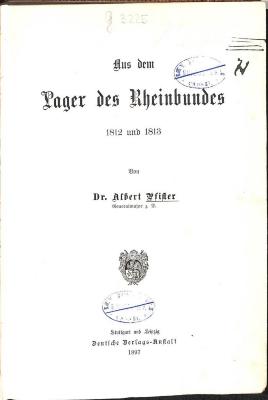 G 3225 : Aus dem Lager des Rheinbundes 1812 und 1813. (1897)