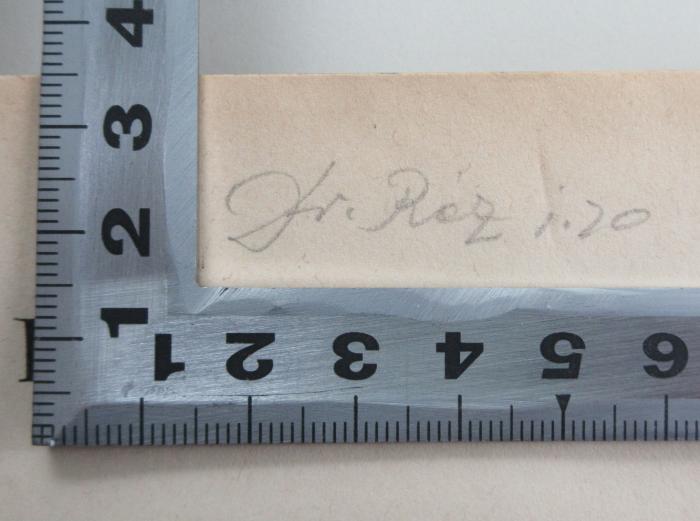 -, Von Hand: Name; 'Dr. Ráz i. 20'