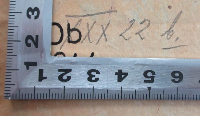 -, Von Hand: Nummer; 'XXX 22 b.'