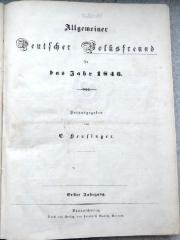 ZsH 2185 : Allgemeiner deutscher Volksfreund 1.1846. (1846)