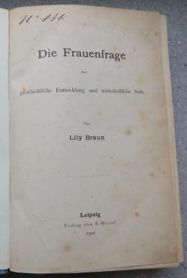 S 560/14 : Die Frauenfrage : ihre geschichtliche Entwicklung und wirtschaftliche Seite. (1901)