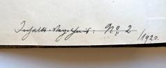 - (Klarnecke[?], [?]), Von Hand: Notiz; 'Inhalts-Verzeichnis: No 2 /1920.'. 