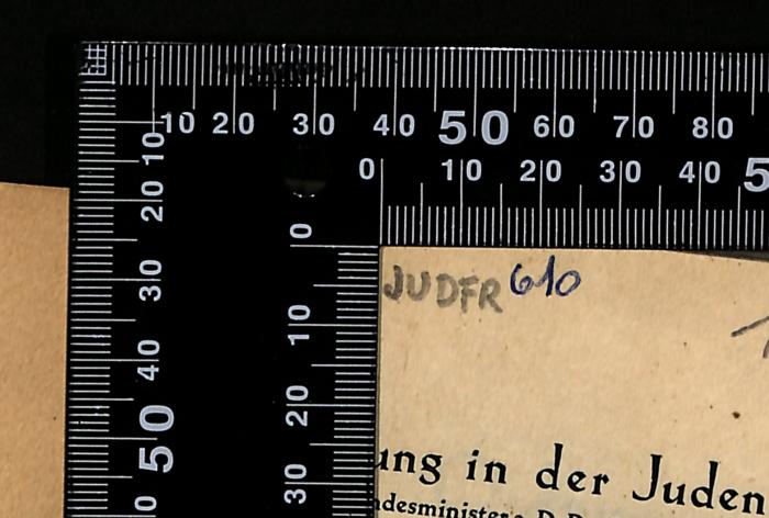 -, Von Hand: Notiz; 'JUDFR 610'