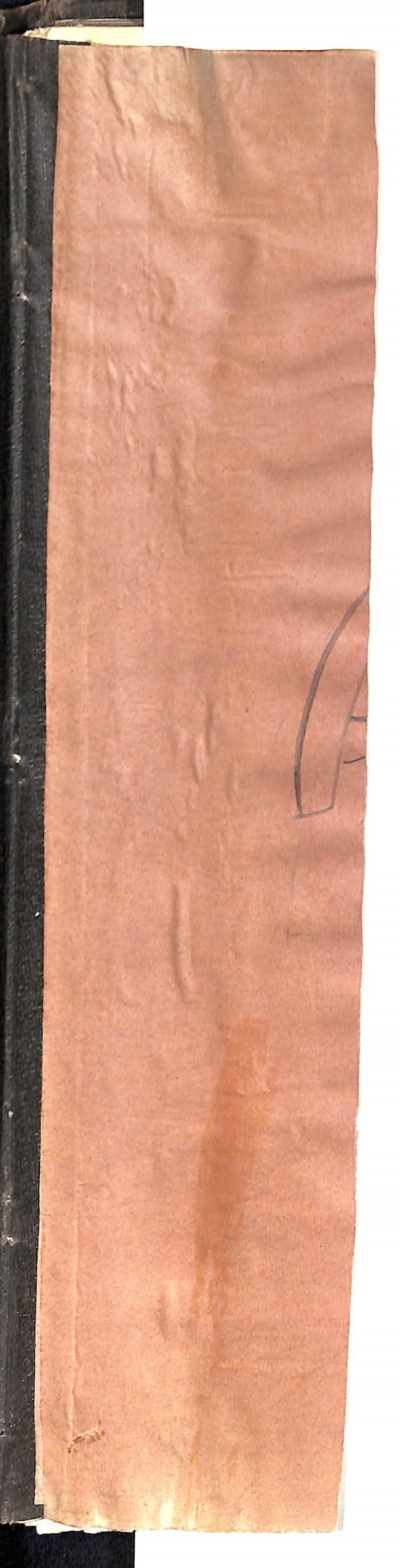 - (unbekannt), Ausschnitt: ; '[Vorsatzblatt abgeschnitten] A[?][...]'. 