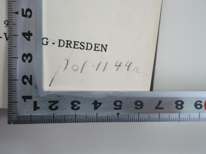 - (Hurwitz, Harold), Von Hand: Nummer, Signatur; 'Pol 41 44 a'. 
