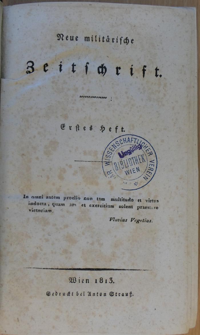 Z 68 : Neue militärische Zeitschrift. - 3,1 (1813), Heft 1-3 (1813)
