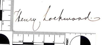 - (Lockwood, Henry), Von Hand: Autogramm; 'Henry Lockwood.'. 