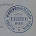 - (Militär-Wissenschaftlicher Verein 〈Wien〉 ), Stempel: Berufsangabe/Titel/Branche, Name, Ortsangabe; 'Militär-Wissenschaftlicher Verein Wien. Bibliothek'.  (Prototyp)