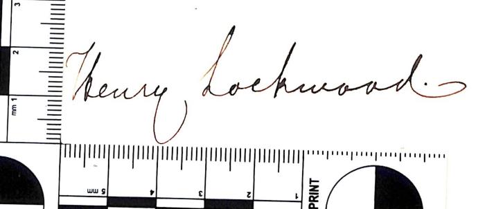 - (Lockwood, Henry), Von Hand: Autogramm; 'Henry Lockwood.'. 