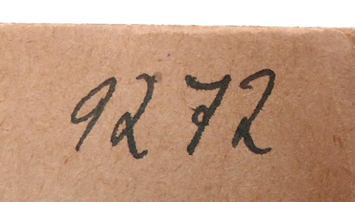 - (NSDAP-Gauarchiv Südhannover-Braunschweig), Von Hand: Nummer; '9272'. 