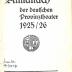 Zs 3544 : Almanach der deutschen Provinztheater 1925/26. (1925)