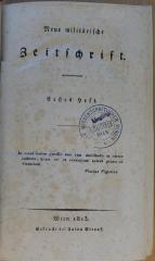 Z 68 : Neue militärische Zeitschrift. - 3,1 (1813), Heft 1-3 (1813)